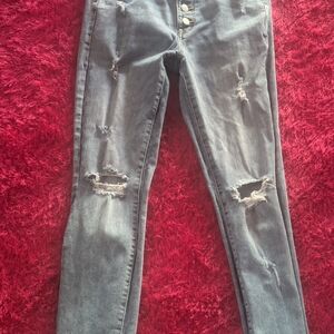 Aeropostale Distressed Blue Skinny Jeans
